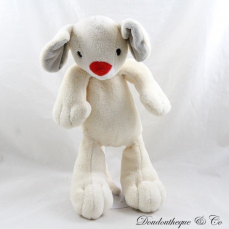 Ratón Pif de peluche LIDL CliniPayasos blanco crema nariz de payaso rojo 32 cm