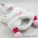 Doudou marionnette licorne BABY NAT' Poussière d'étoile blanc rose BN0414