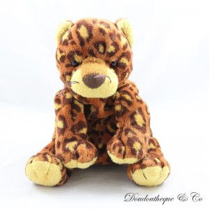 Leopard plush TY brown yellow orange Tylux micro beads 26 cm