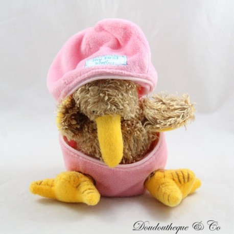 Stuffed Animal Keepsake Kiwi Bird DEREK New Zealand My first Kiwi Baby Shell Pink Egg New Zealand 15cm