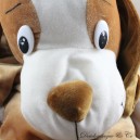 Perro de peluche vintage SUPERTOYS estilo marrón arrugado ojos de plástico 70 cm