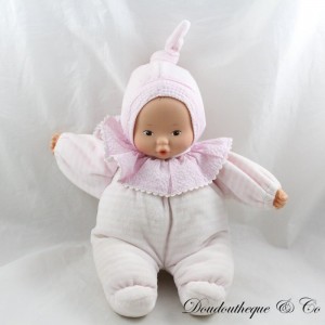 Pink baby cuddly doll COROLLE Babipouce pink 30 cm