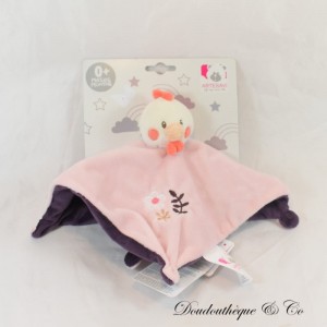 Flat cuddly toy ARTESAVI hen pink and purple flower 25 cm NEW