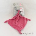 ARTESAVI Bear Handkerchief Blanket Grey & Pink 40 cm NEW