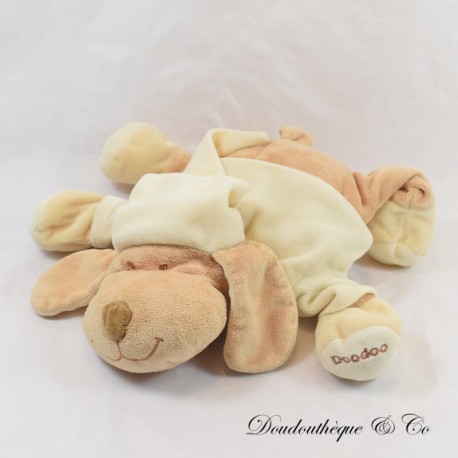 DOODOO braune Hundepuppe Kuscheltier T-Shirt und Mütze beige 26 cm