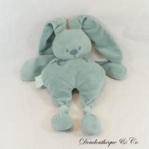 Doudou semi plat lapin NATTOU gris lapidou noeuds 30 cm