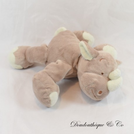 Nashorn Plüsch KIABI Länglich braun und beige 21 cm Nashorn Plüsch KIABI Länglich braun und beige 21 cm