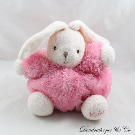 Rabbit cuddly toy KALOO pink fur fur long hairs ball 18 cm