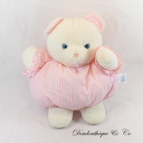 Vintage AJENA Rosa karierter Pyjama Plüschbär Plüsch 40 cm Vintage AJENA Rosa karierter Pyjama Plüschbär Plüsch 40 cm