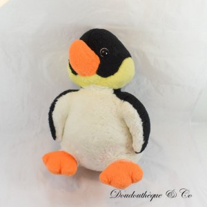 Peluche Pingouin ou Manchot AJENA noir et blanc Vintage 35 cm