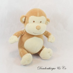 Peluche scimmia MY NATURAL beige bianco cotone biologico 20 cm