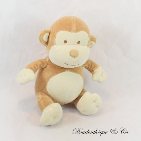 Monkey plush MY NATURAL beige white organic cotton 20 cm