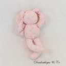 Plüschkaninchen PETIT BATEAU Bonbonrosa mit weißen rosa Tupfen 24 cm