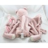 Großer flacher Teddybär GEMO Pink Scratch Plaid Augen geschlossen 55 cm