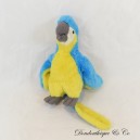 Peluche Ara perroquet CREATIONS DANI bleu jaune 18 cm