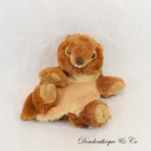 Cuddly toy beaver puppet DANI marmot brown 24 cm