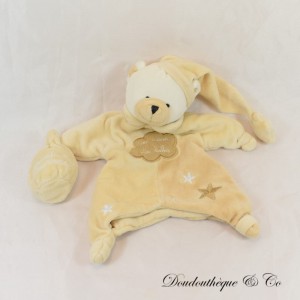 Doudou marionnette ours BABY NAT' marron et beige un rêve de bébé poudre à dormir 26 cm