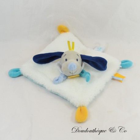 Flaches Kuscheltier Hund BABY Nat' quadratisch Fell weiß und blau BN0448 22 cm Flaches Kuscheltier Hund BABY Nat' quadratisch Fell weiß und blau BN0448 22 cm