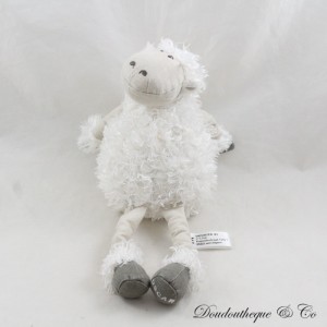 Plush Oscar sheep J-LINE JLINE white beige linen fabric 23 cm