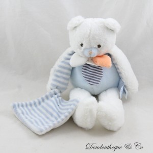 Teddybär Einstecktuch DOUDOU ET COMPAGNIE Les Gommettes bleu blanc 30 cm