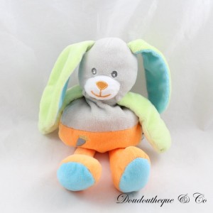 Cuddly toy rabbit U TODDLERS grey orange