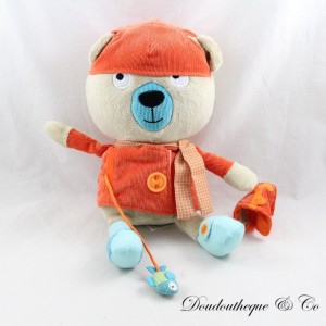 Peluche ours OXYBUL veste orange