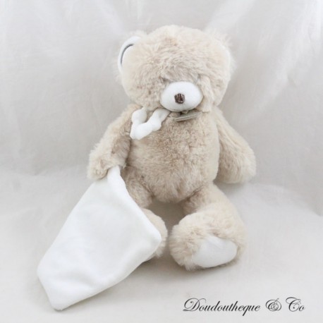 Plush Handkerchief Bear BABY NAT' Pap'ours Honey BN0486 Puppet with Blanket 25 cm