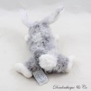 Coniglio di peluche DOUDOU ET COMPAGNIE grigio, bianco, nero, corpo morbido e morbido, 22 cm