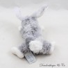 Conejo de peluche DOUDOU ET COMPAGNIE gris, blanco, negro, cuerpo suave y blando, 22 cm