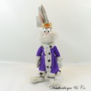 Plush Bunny Bugs Bunny LOONEY TUNES Warner Bros Disguised as King The King Grey Vintage 1998 37 cm NEW