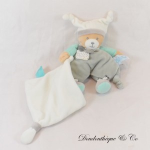 Teddybär Einstecktuch BABY NAT Polochon grau weiß BN0351 21 cm