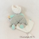 Teddy Bear Handkerchief BABY NAT Polochon grey white BN0351 21 cm