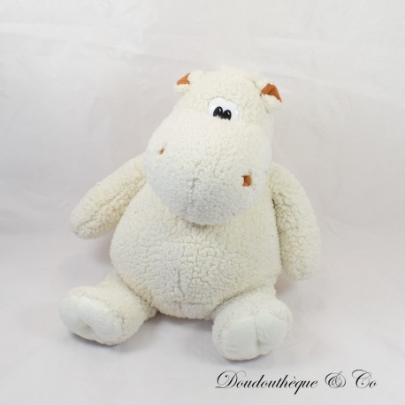 Peluche ippopotamo NO BRANDING bianco e marrone 40 cm