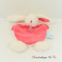 Flat Rabbit Cuddly Blanket BABY NAT' Cuddles Pink White BN070 20 cm