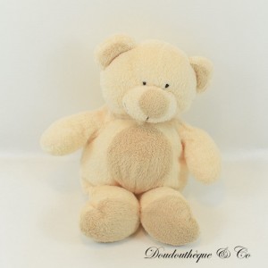 Teddy bear NICOTOY beige brown circle on the belly 23 cm
