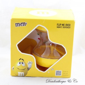 Distributeur M&M'S Flip me over jaune shaker pvc bonbons chocolat  19 cm