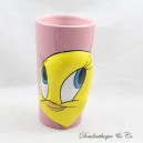 Canary Embossed Glass Titi AVENUE OF THE STARS Super Star Pink Ceramic Goblet