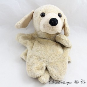 Cuddly toy dog puppet WITH SYCAMORE beige