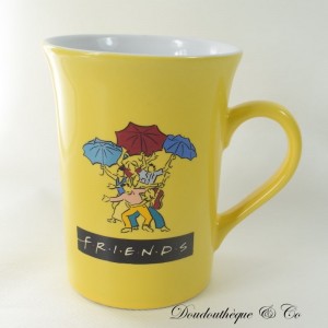 Friends Mug LIPTON Yellow Cup Tea Characters and Umbrellas TV Series Ceramics