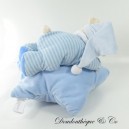NICOTOY SIMBA TOYS BENELUX blue and white musical bear plush on cushion 24 cm
