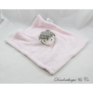 Hedgehog flat cuddly toy GEMO pink velvet square 29 cm