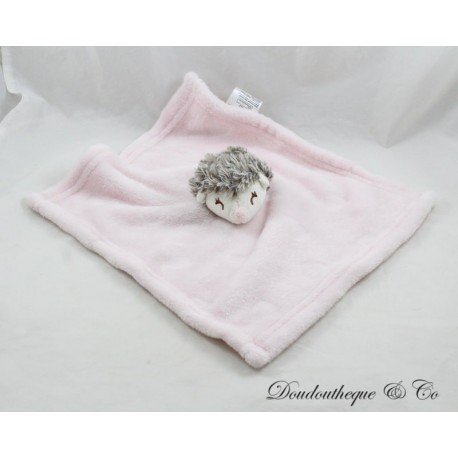 Hedgehog flat cuddly toy GEMO pink velvet square 29 cm