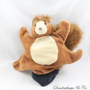 Eichhörnchen Puppe Plüsch FNAC Junior Beleduc brauner Handschuh 20 cm
