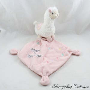 Cuddly toy handkerchief llama TEX Carrefour Welcome to Lama-land pink 42 cm