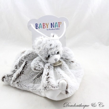 Flacher Kuscheltierbär BABY NAT' Les Flocons meliert BN051grau weiß NEU Flacher Kuscheltierbär BABY NAT' Les Flocons meliert BN051grau weiß NEU