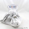 Flacher Kuscheltierbär BABY NAT' Les Flocons meliert BN051grau weiß NEU