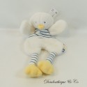 TAPERED TAO Duck Cuddly Toy, white and bell blue, 26 cm
