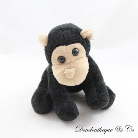 Peluche de mono PETJES WORLD negro marrón