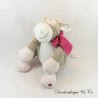 Plush Lola Cow NOUKIE'S Victoria and Lucie Scarf Pink Grey 38 cm