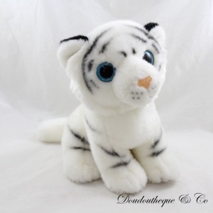 Peluche de tigre blanco como las nieves Grandes ojos azules